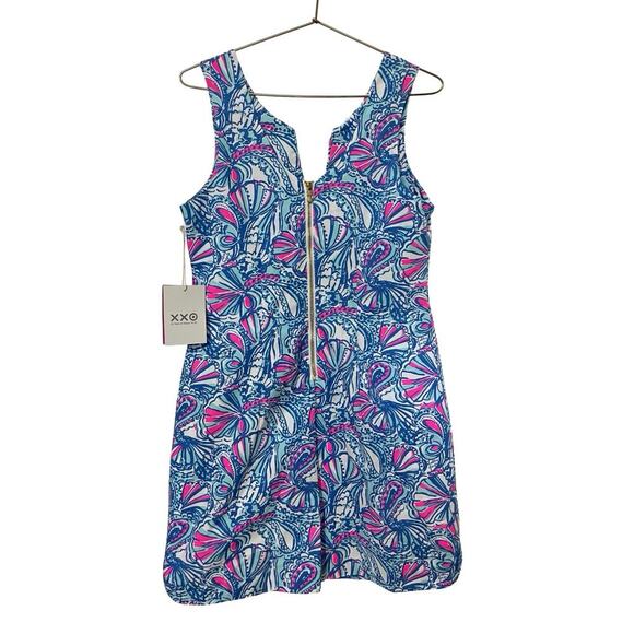 Lilly Pulitzer x Target 2015 My Fans Mini Shift Dress Size 8 Blue Resort NWT - Picture 2 of 8